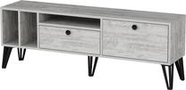TV galds Kalune Design Aris, balta krās./pelēka krās., 150 cm x 35 cm x 53 cm