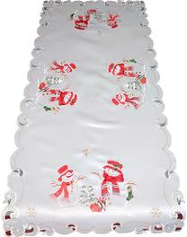 Kalėdinis stalo takelis stačiakampė Snowman, dramblio kaulo sp./raudona sp./žalia sp., 60 x 120 cm