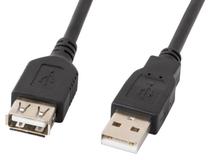 Vads Lanberg USB-A - USB-A CA-USBE-10CC USB 2.0 A male, USB 2.0 A female, 0.7 m, melna krās.