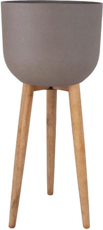 Puķu pods Home4you Sandstone 72415, kompozītmateriāls/koks, Ø 40 cm, brūna krās.