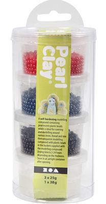 Набор для изготовления глиняных фигурок Creativ Company Pearl Clay, синий цв./черный цв./красный цв.