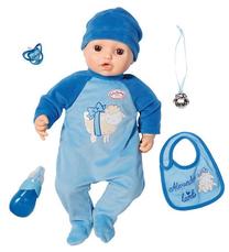 Кукла пупс Zapf Creation Baby Annabell Alexander 706305, 43 см, синий цв.