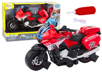 Žaislinis motociklas Lean Toys Motorcycle Rescue Set, raudona sp.