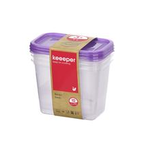 Toiduainekarbi komplekt Keeeper 3067451700000, 1 l, 15.5 cm x 10.5 cm, läbipaistev v./violetne v., 3 tk
