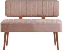 Prieškambario suoliukas Kalune Design Vina 0900 - 1, riešuto sp./smėlio sp., 46 cm x 110 cm x 85 cm