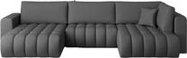 Kampinė sofa Bonito Flores 5, tamsiai pilka sp., kairinė, 170 x 340 cm x 92 cm