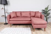 Kampinė sofa Hanah Home Sofia Köşe 867UNQ1440, rožinė sp., dešininė, 145 x 215 cm x 91 cm