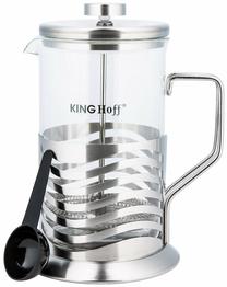 Kavinukas French Press King Hoff KH-4834, 0.8 l, skaidri sp./sidabro sp.