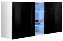 Sieninė lentyna ASM Fly SBI, balta/juoda, 120 cm x 40 cm x 70 cm