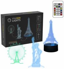 Dekoracija Manta 3D Buildings su LED apšvietimu, 20.5 cm, 10.2 cm, įvairių spalvų