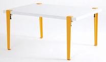 Kavos staliukas Kalune Design Neda, balta sp./geltona sp., 60 cm x 90 cm x 45 cm