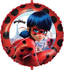 Фольгированный шар круглый GoDan Ladybug, синий цв./черный цв./красный цв.
