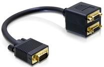 Adapteris Delock VGA to 2 x VGA VGA Male, VGA female x 2, 0.2 m, melna krās.