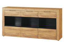 Komoda Szynaka Meble, ąžuolo sp./juoda sp., 86 cm x 40 cm x 170 cm