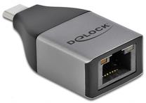 Adapteris Delock USB TYPE-C™ Adapter To Gigabit USB Type-C, Ethernet, melna krās./pelēka krās.