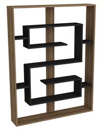 Pastatoma lentyna Kalune Design Esteban 875ZNA3648, juoda sp./riešuto sp., 156 cm x 22 cm x 120 cm