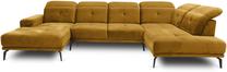 Kampinė sofa Bretan Loco 45, geltona sp., dešininė, 205 x 350 cm x 107 cm