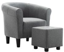 Krėslas VLX Chesterfield 248034, juoda sp./šviesiai pilka sp., 56 cm x 70 cm x 66 cm