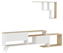Svetainės baldų komplektas Kalune Design Hadise, vidaus, ąžuolo sp./balta sp.