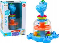 Развивающая игра, бегемот Lean Toys Animal Spinner, 24.5 см, синий цв.