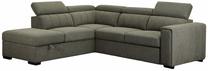 Kampinė sofa - lova Home4you Odelia-2 LC, šviesiai žalia sp., kairinė, 256 x 218 cm x 99 cm