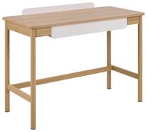 Rašomasis stalas su stalčiais Alpena, 110 cm x 50 cm, 75 cm, ruda sp./balta sp.