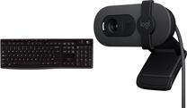 Belaidė kompiuterio klaviatūra Logitech K270 + Brio 100, Anglų (UK), juoda sp.