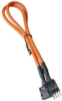 Vads BitFenix 9 pin female, 9 pin male, 0.3 m, melna krās./oranža krās.