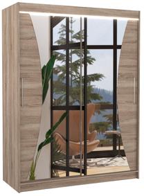 Spinta ADRK Max LED, ruda sp./rusva sp., 58 cm x 150 cm x 200 cm, su veidrodžiu