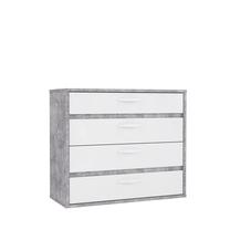 Komoda Forte Canmore, balta/pilka, 86.3x41.5x99.5cm (pažeista pakuotė)