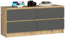 Komoda Akord K120, pilka sp./artisan oak sp., 55 cm x 120 cm x 40 cm