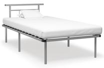 Lova viengulė VLX Metal 324825, 100 x 200 cm, pilka, be čiužinio, su grotelėmis