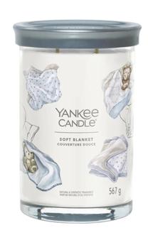 Свеча, ароматическая Yankee Candle Signature Soft Blanket, 60 - 100 час, 567 г, прозрачный цв./белый цв.