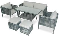 Lauko baldų komplektas Floriane Garden Newyork Pouffe 2, pilka sp., 1-6 vietų