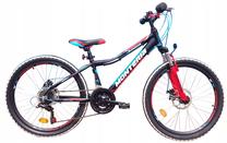 Vaikiškas dviratis Monteria Junior, mėlyna sp./juoda sp./raudona sp., 24", 24"