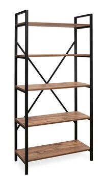 Pastatoma lentyna Kalune Design Athena v5, juoda sp./pušies sp, 180 cm x 90 cm x 34 cm