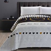 Lovatiesė DecoKing Love, balta sp./juoda sp., 260 cm x 240 cm