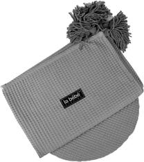 Antklodės ir pagalvės komplektas vaikams La bebe Waffle, 100 x 75 cm, pilka sp., 2 vnt.
