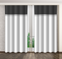Nakts aizkari ZMH-04, balta krās./grafīta krās., 160 cm x 270 cm