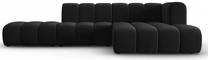 Kampinė sofa Micadoni Home Lupine Velvet, juoda sp., dešininė, 294 x 175 cm x 70 cm