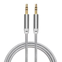 iLike AX1 Izturīgs Pīta vada 1m Aux Jack kabelis 3.5mm spraudnis uz 3.5mm spraudnis 2-line Sudraba