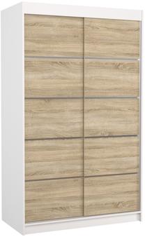 Spinta ADRK Benisso, balta sp./sonoma ąžuolo sp., 58 cm x 120 cm x 200 cm
