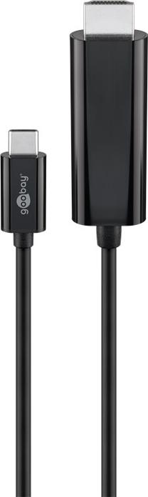 Adapteris Goobay USB-C to HDMI Adapter Cable 51768 USB Type C Male, HDMI male, 1.8 m, melna krās.