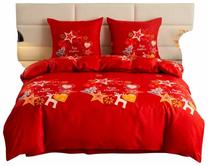 Kalėdinis patalynės užvalkalų komplektas PGJ-31, raudonas, 160 x 200 cm