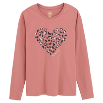 Krekls ar garām piedurknēm, klasisks, meitenēm Cool Club Heart CCG2722471, maigi sārts krās., 134 cm