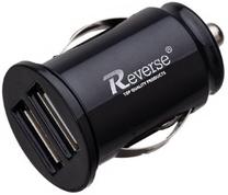 Automobilinis įkroviklis Reverse, 2 x USB, juoda sp.