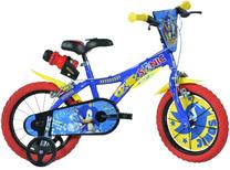 Vaikiškas dviratukas su papildomais ratukais, vaikų Dino Bikes Sonic, mėlyna sp./raudona sp./geltona sp., 16"