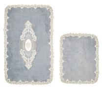 Vonios kilimėlių rinkinys Foutastic Selonya D 299ANR1480, balta sp./pilka sp., 100 cm x 60 cm