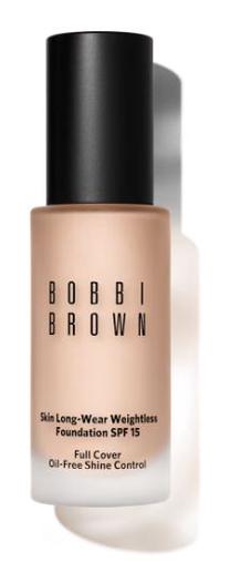 Skystas makiažo pagrindas Bobbi Brown Skin Long-Wear Weightless, SPF 15, smėlio sp., w-016 warm porcelain, 30 ml