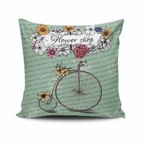 Dekoratyvinės pagalvėlės užvalkalas Mioli Decor NKLF-296, žalia sp./įvairių spalvų, 43 cm x 43 cm